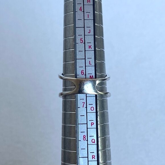 Sterling Silver 925 Round Faceted Citrine Gemstone Horseshoe Ring Sz 6.5 - Picture 10 of 16